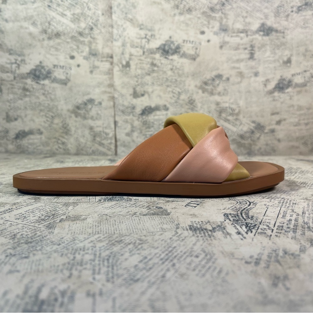 Madewell Jayna Braided Leather Slide Sandals Tan Brown Resort Minimalist